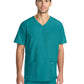 Men's 3-Pocket Tuck-In V-Neck Top - CK783A - Teal Blue