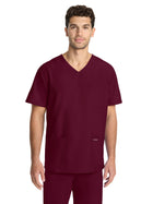 Men's 3-Pocket Tuck-In V-Neck Top - CK783A - Wine