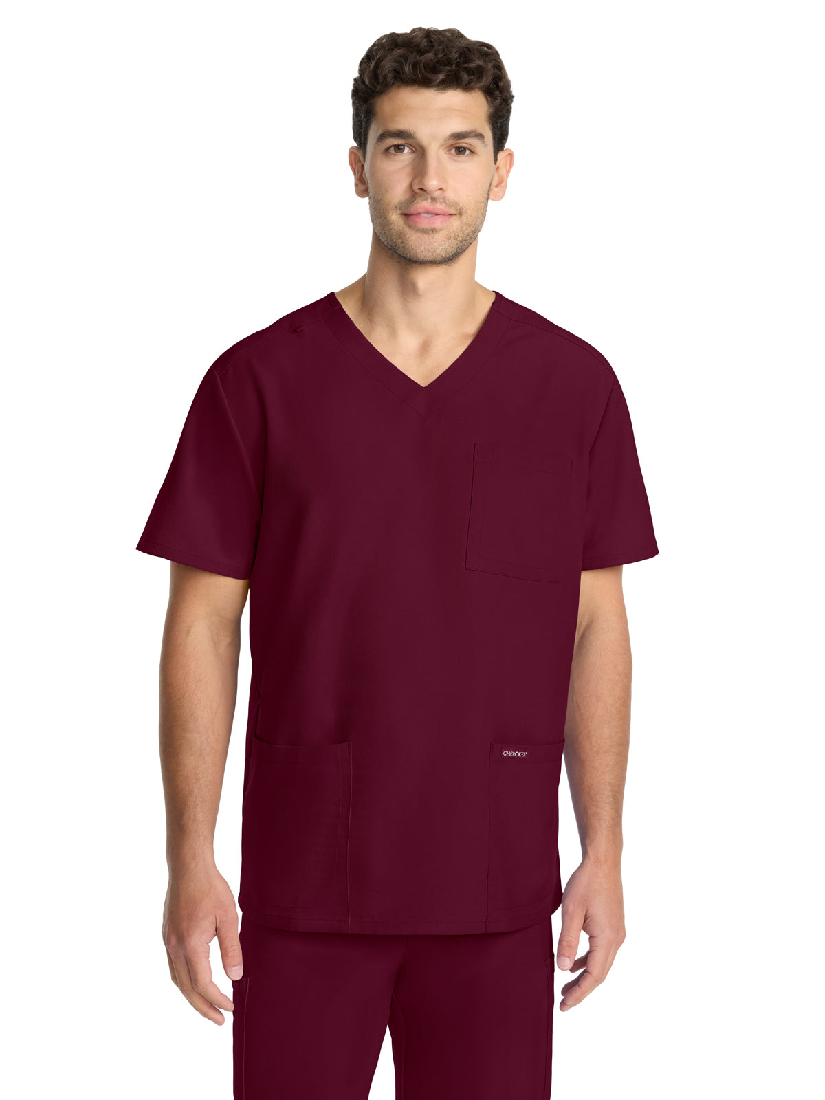 Men's 3-Pocket Tuck-In V-Neck Top - CK783A - Wine