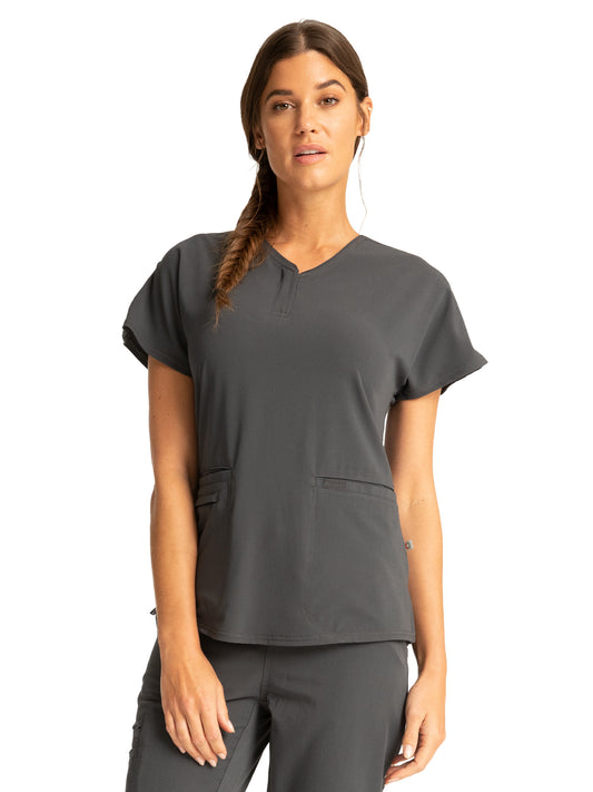 Women's Zip V-Neck Top