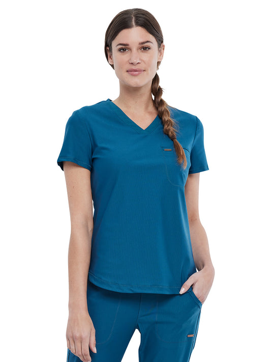 Women's 1-Pocket Tuckable V-Neck Scrub Top