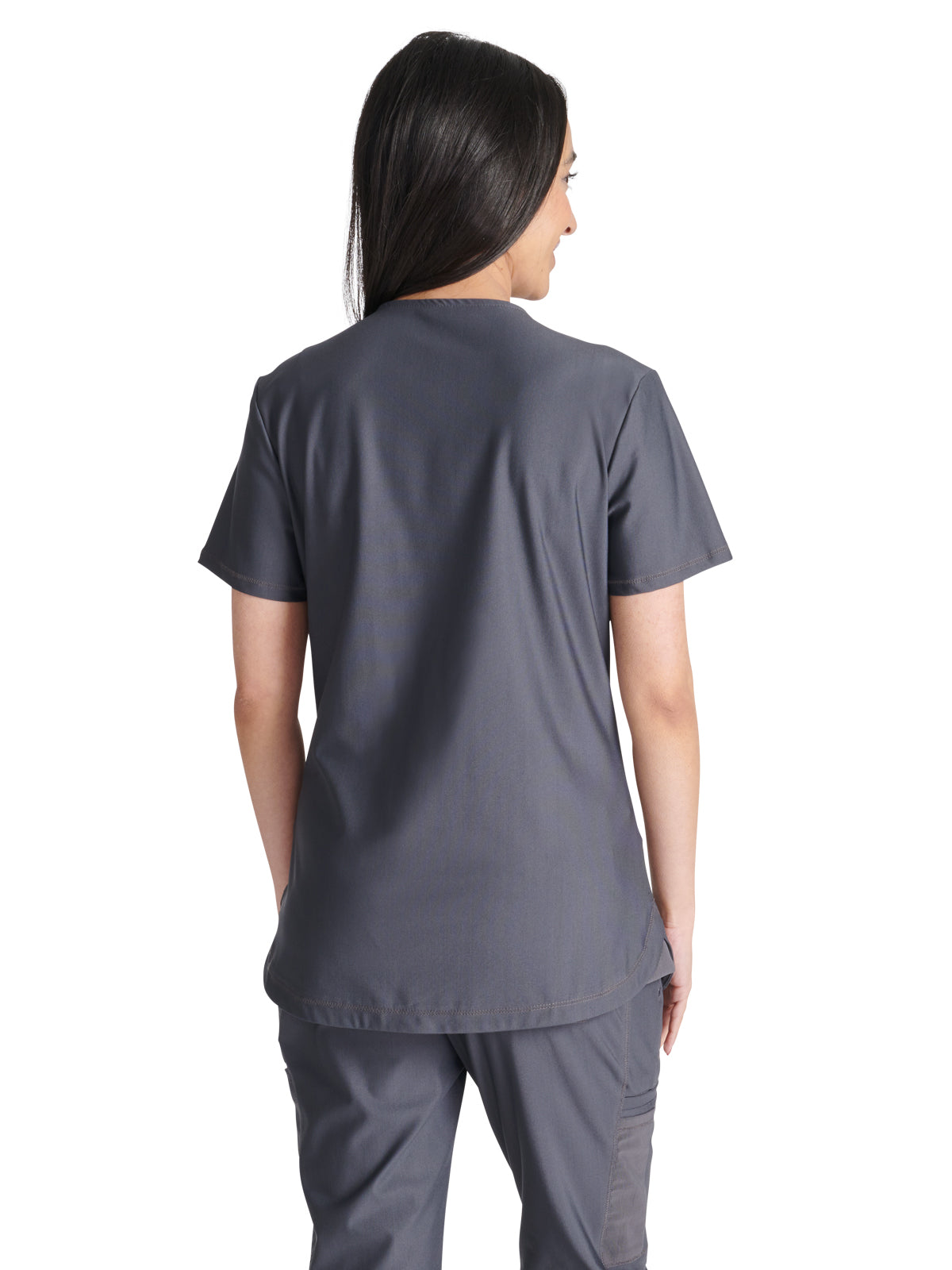 Women's 2-Pocket Contemporary V-Neck Scrub Top