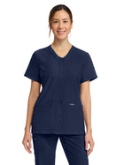 Women's 2-Pocket Snap-Front Top - CK844A - Navy