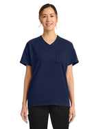 Women's 3-Pocket V-Neck Tunic Top - CK863 - Navy