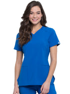 Women's 2-Pocket V-Neck Top - CK865A - Royal