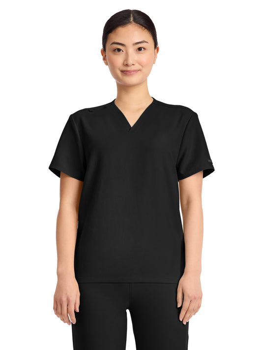 Unisex Pocketless V-Neck Top - CK869A - Black