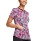 Women's 3-Pocket Round Neck Print Top