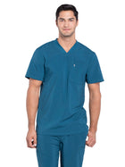 Men's 2-Pocket Tuckable V-Neck Top - CK910A - Caribbean Blue