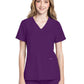 Women's 2-Pocket V-Neck Top - CK953A - Eggplant