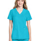 Women's 2-Pocket V-Neck Top - CK953A - Turquoise