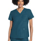 Women's 3-Pocket V-Neck Top - CK961A - Caribbean Blue