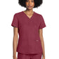 Women's 3-Pocket V-Neck Top - CK961A - Heather Cranberry