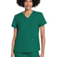 Women's 3-Pocket V-Neck Top - CK961A - Hunter Green