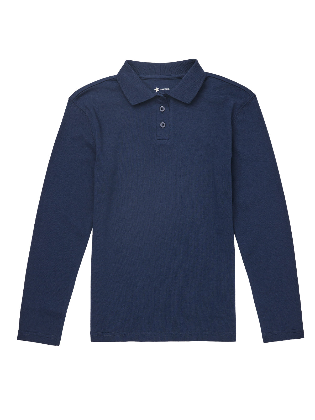 Girls' Long Sleeve Fitted Interlock Polo