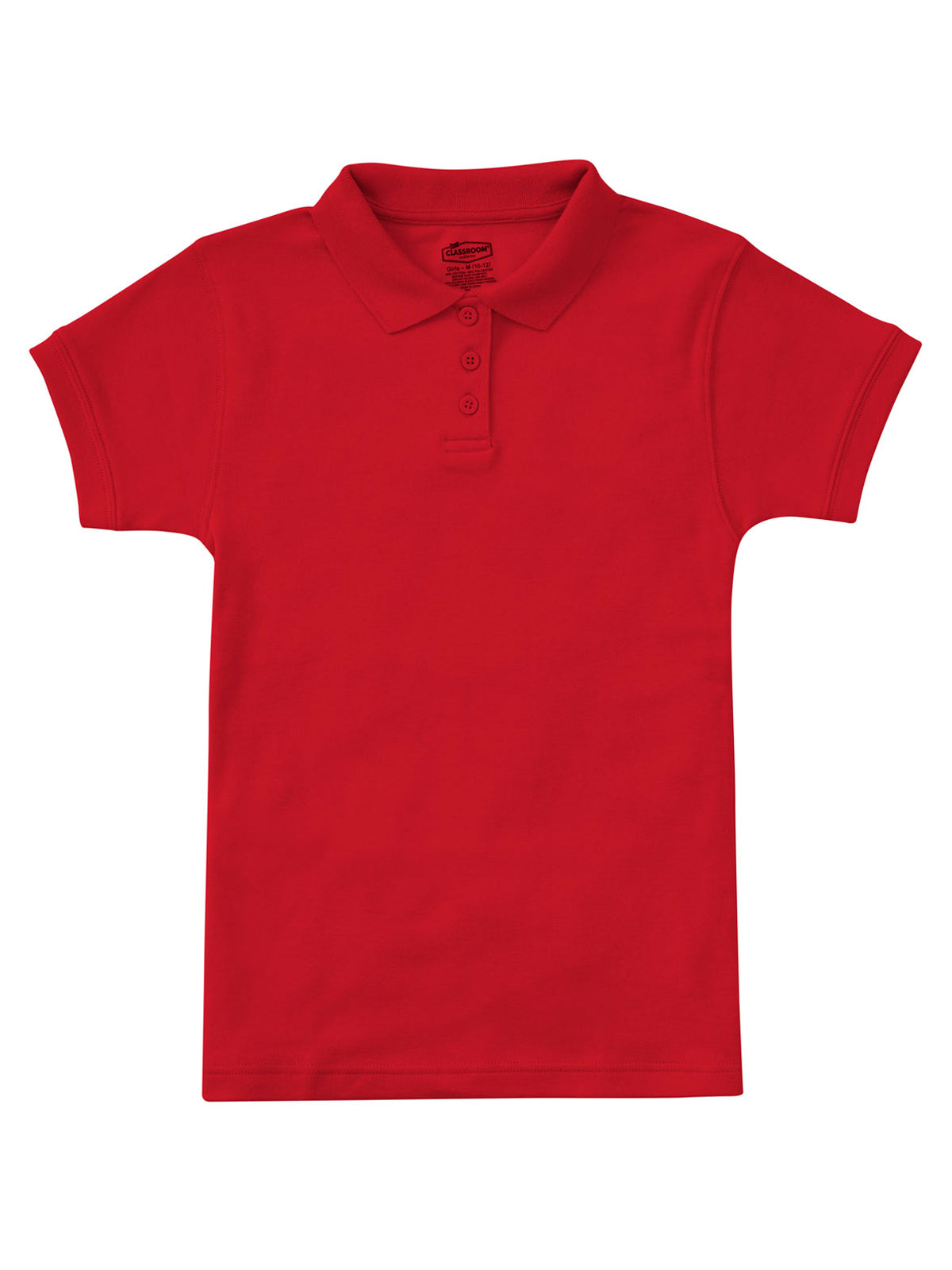 Junior Girls' Short Sleeve Fitted Interlock Polo