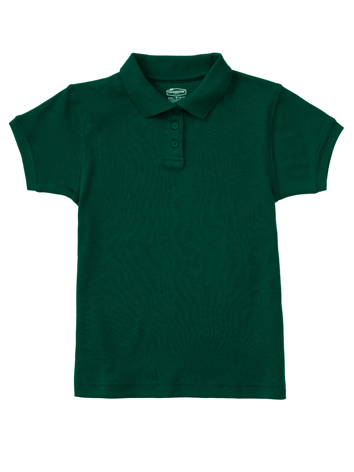 Girls' Short Sleeve Fitted Interlock Polo