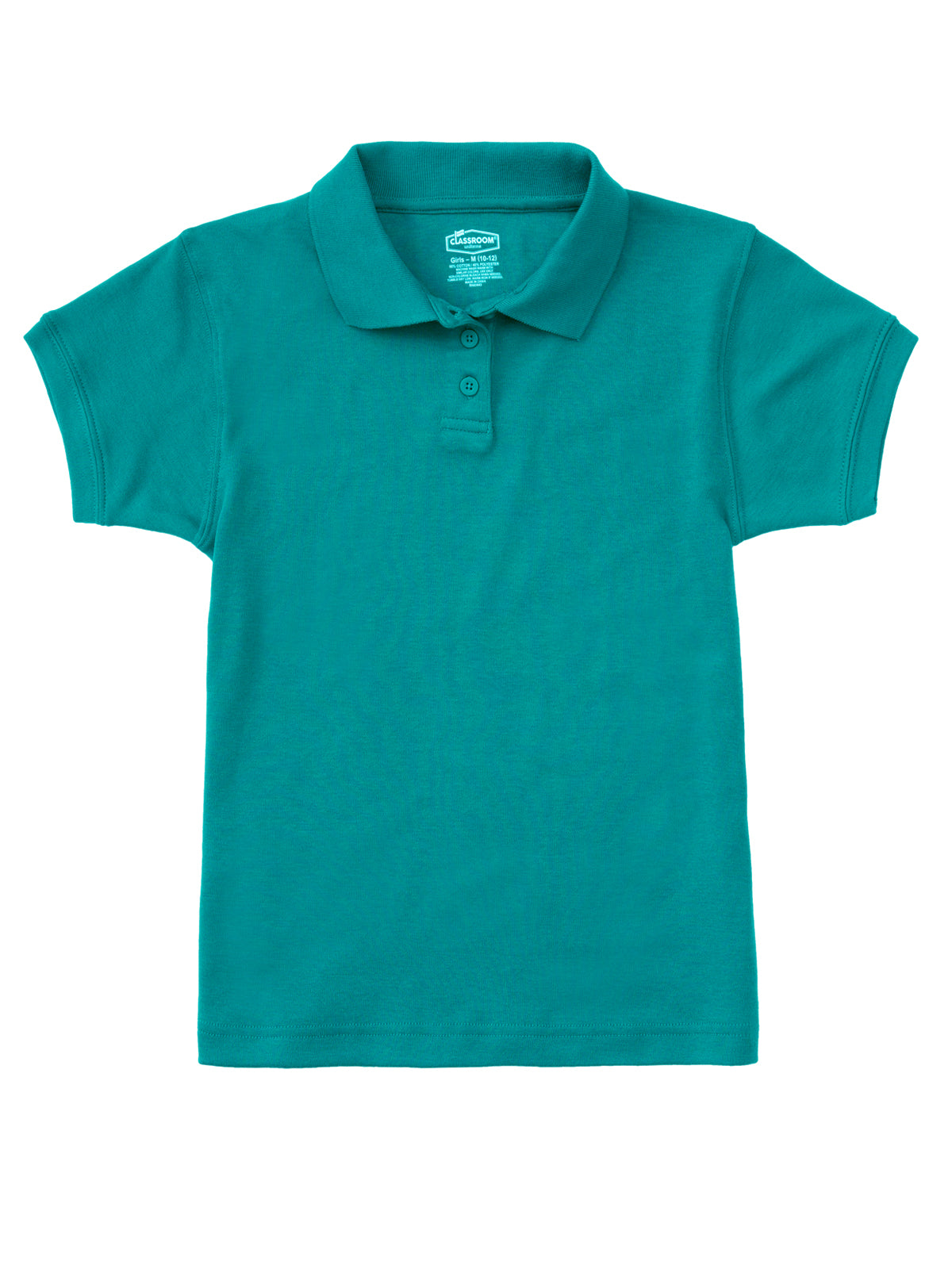 Girls' Short Sleeve Fitted Interlock Polo