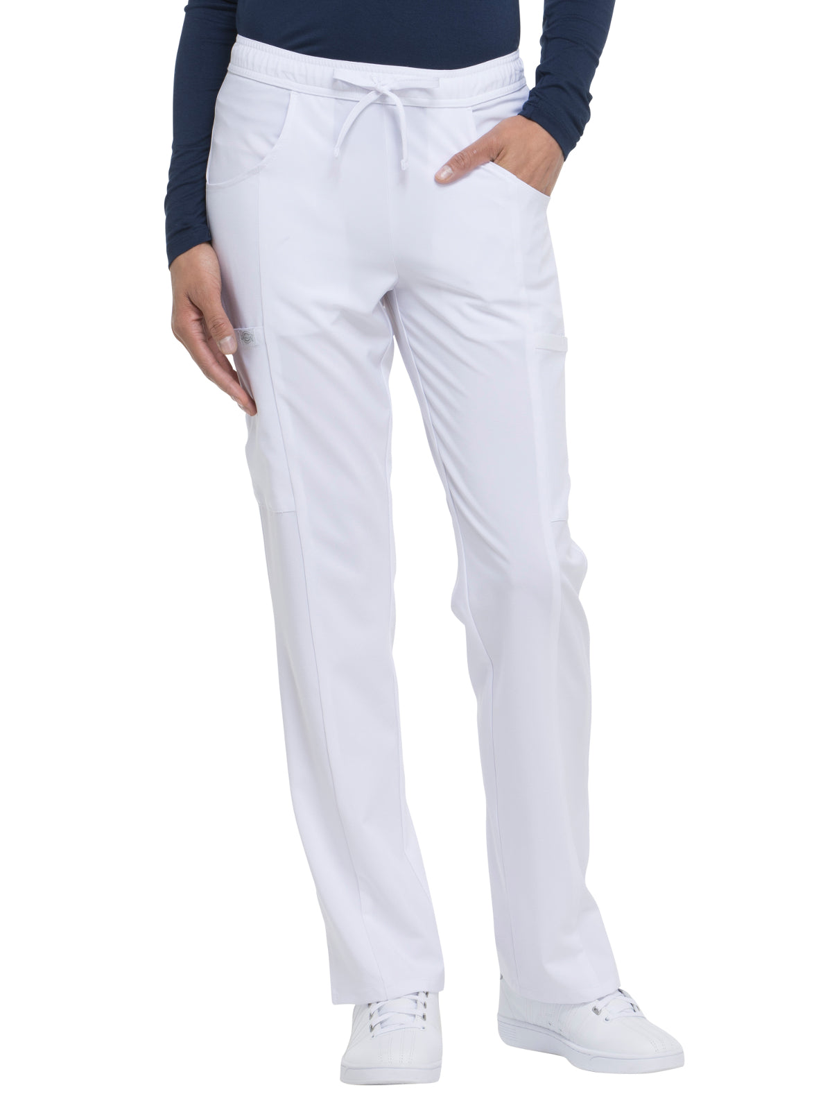 Women's 7-Pocket Mid Rise Straight Leg Pant - DK010 - White