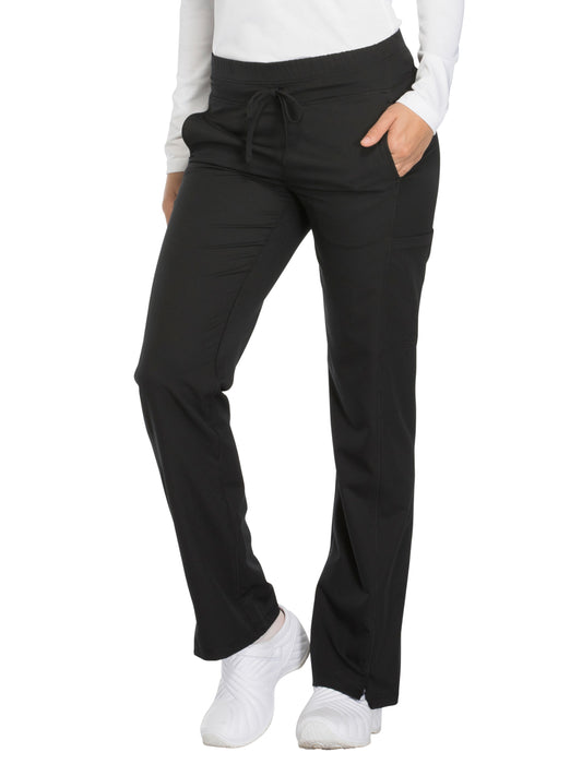 Women's 5-Pocket Mid Rise Straight Leg Pant - DK130 - Black