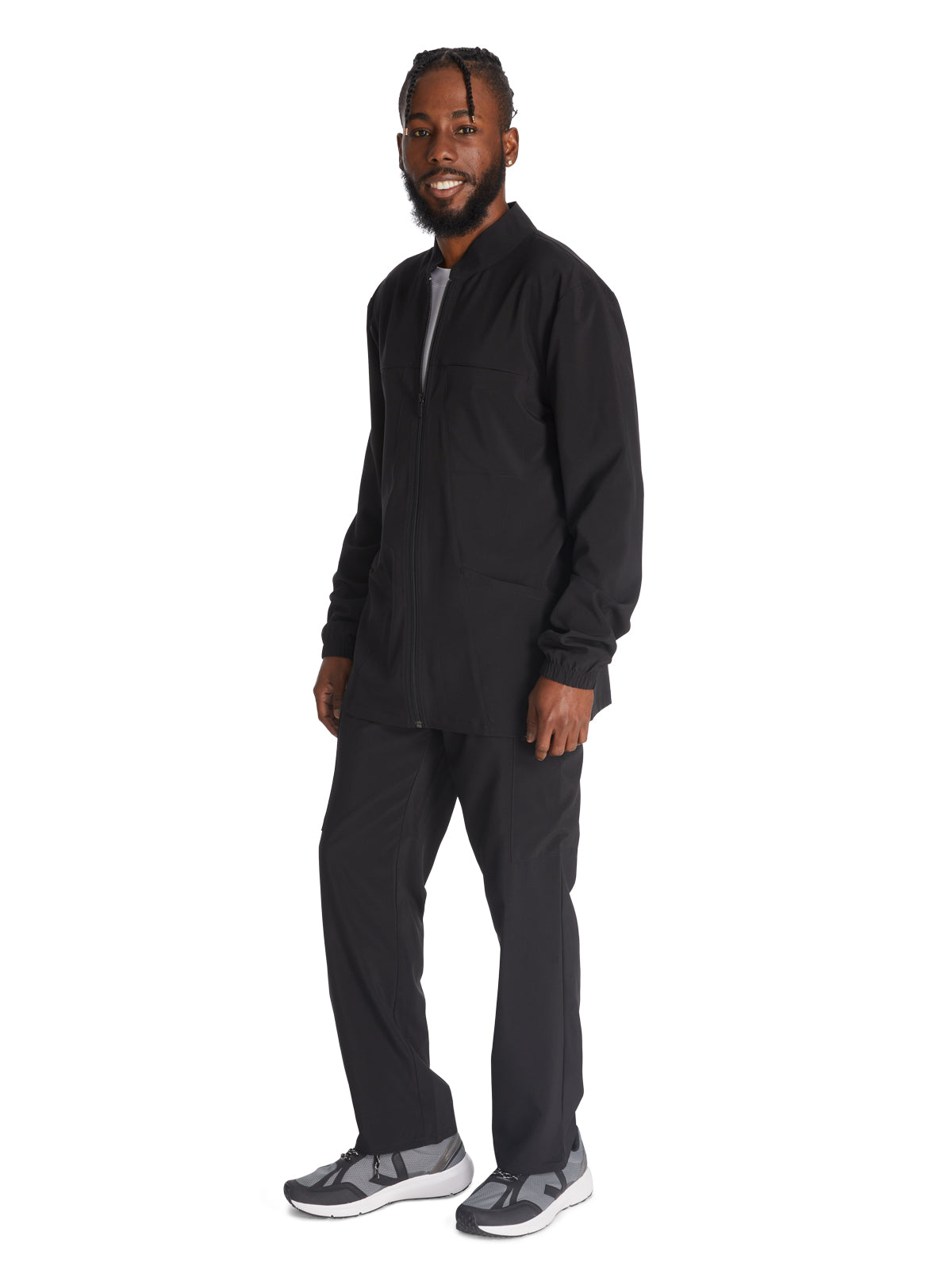 Men's 3-Pocket Zip Front Scrub Jacket