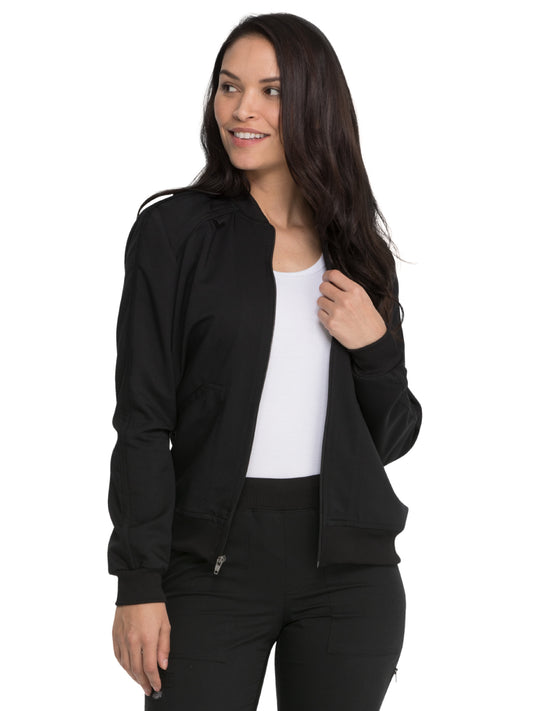 Women's 2-Pocket Zip Front Scrub Jacket