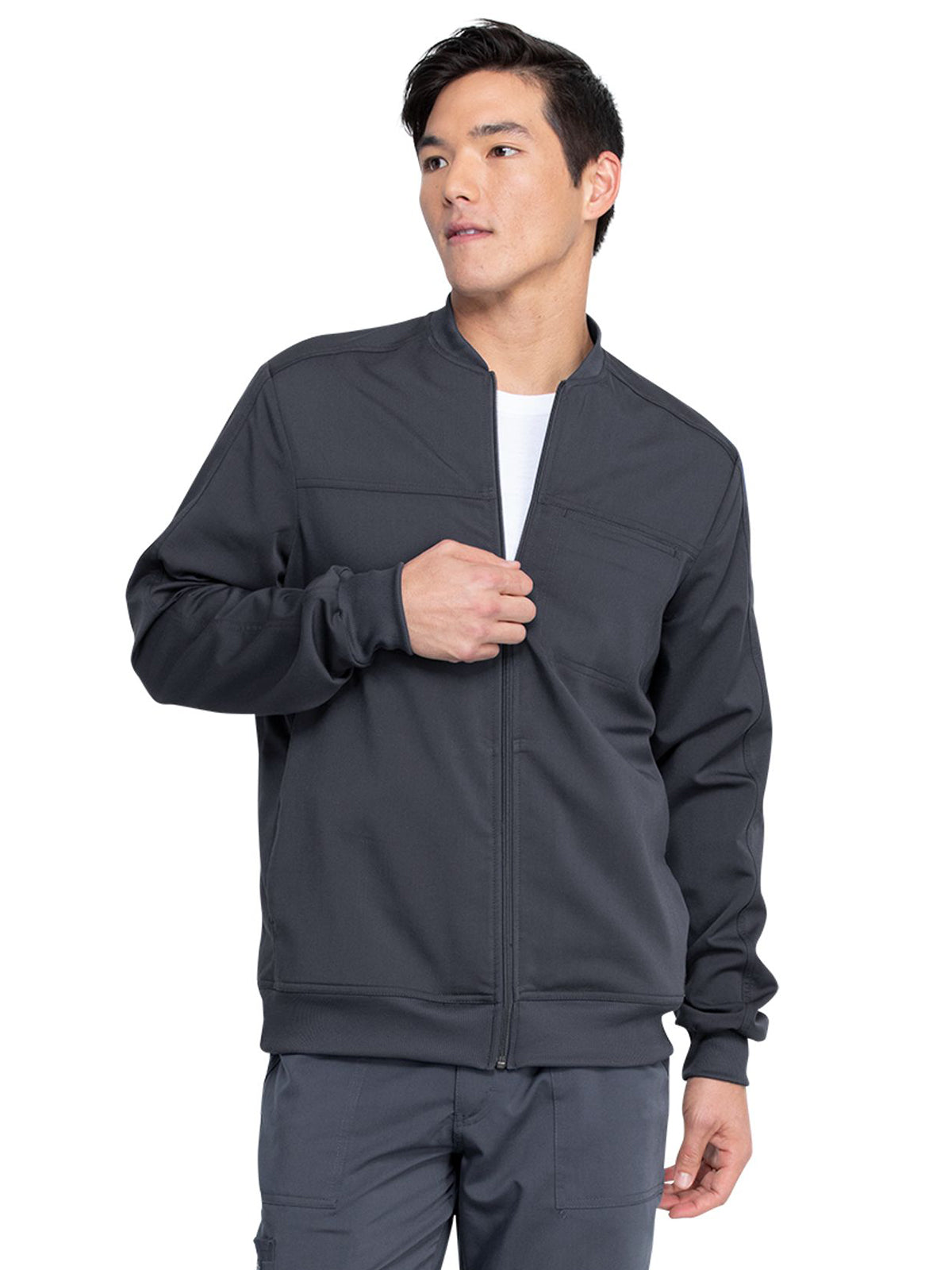 Men's 5-Pocket Zip Front Scrub Jacket