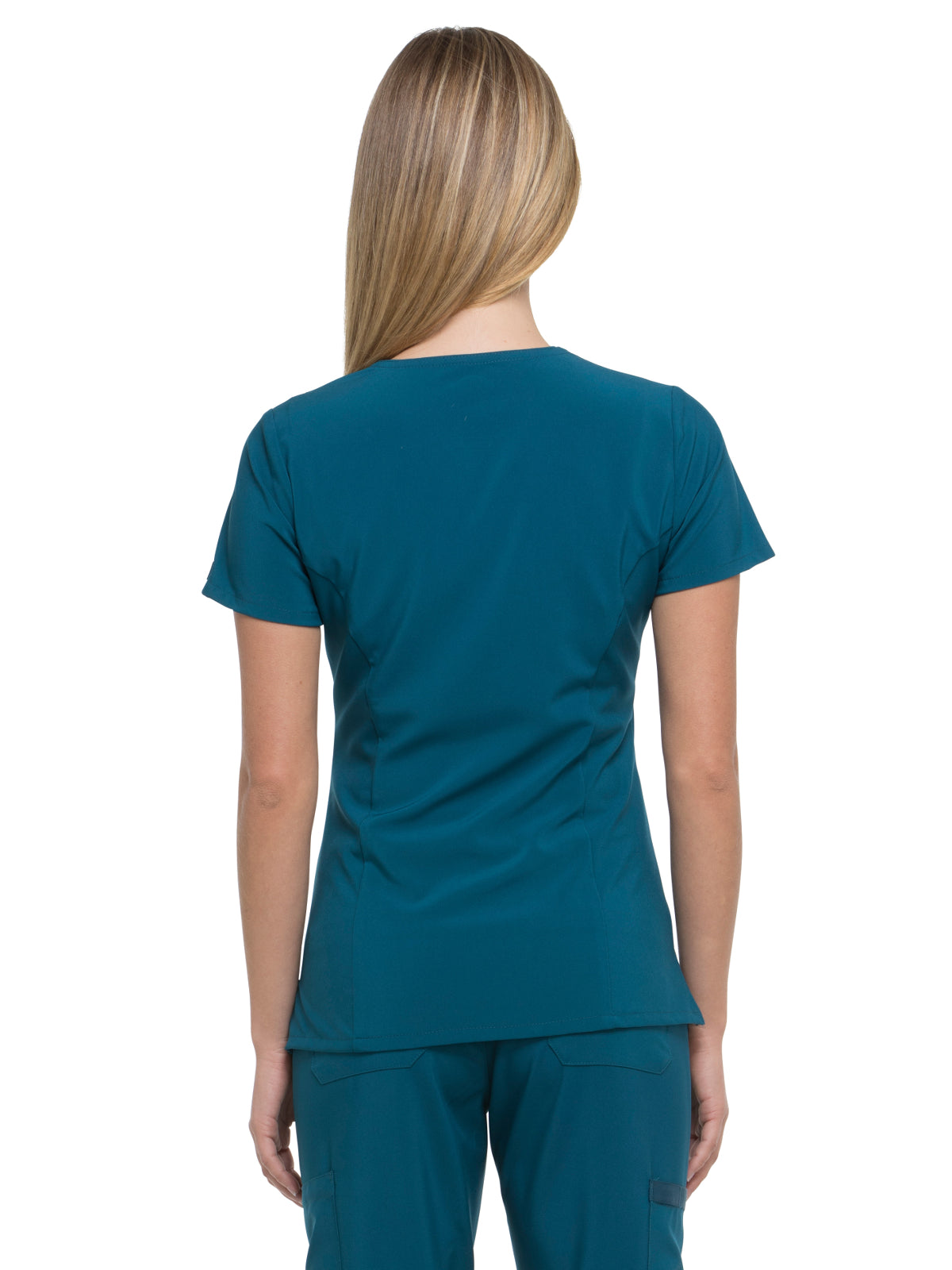 Women's 2-Pocket Contemporary V-Neck Scrub Top