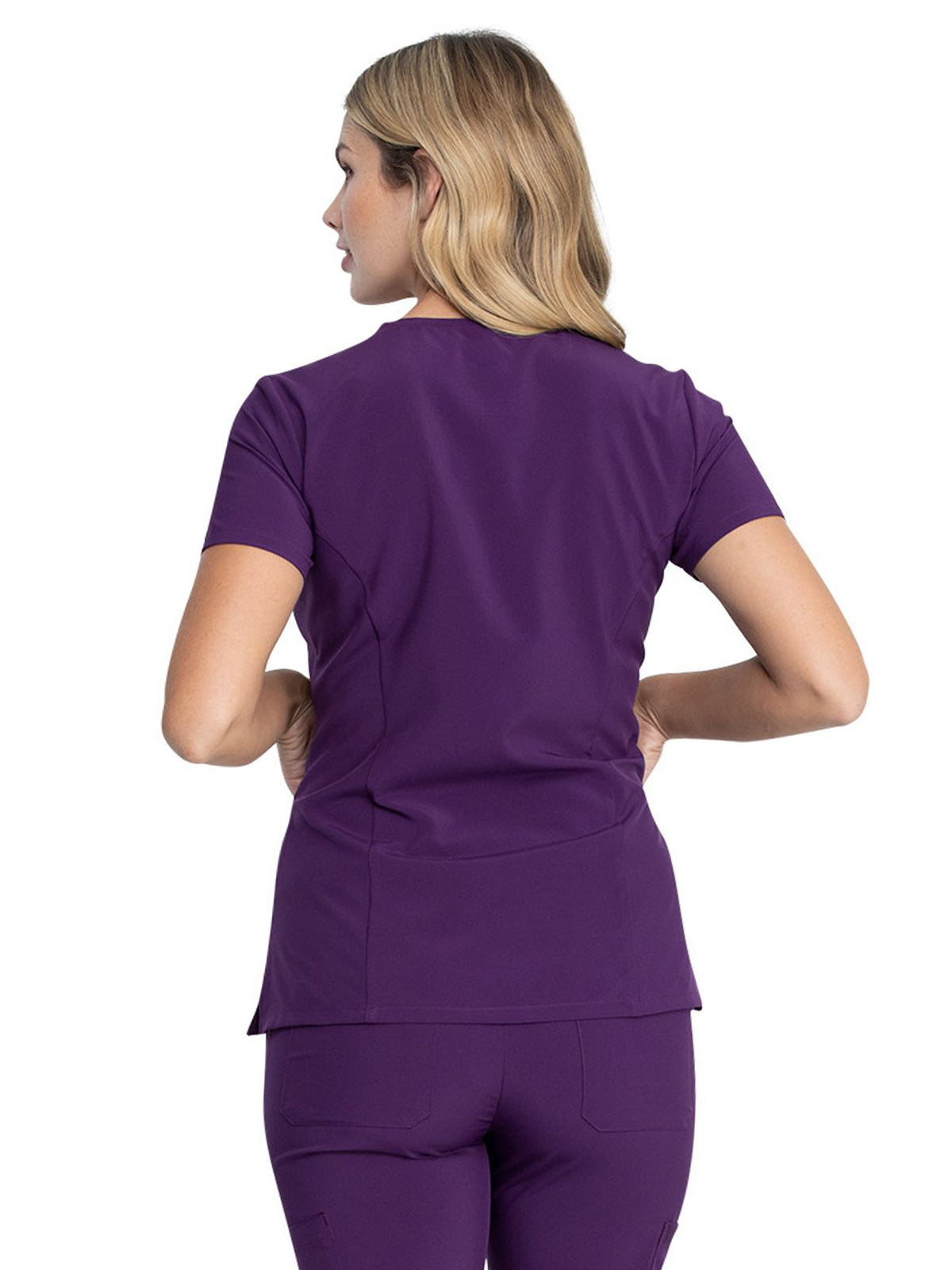 Women's 2-Pocket Contemporary V-Neck Scrub Top