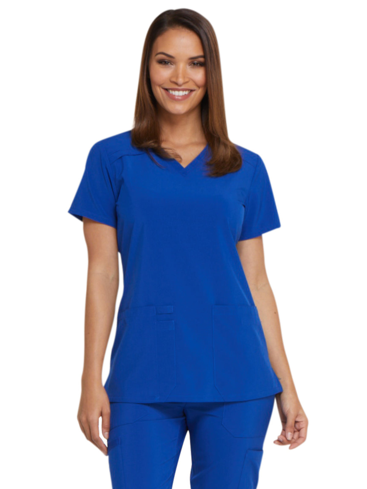 Women's 2-Pocket Contemporary V-Neck Scrub Top