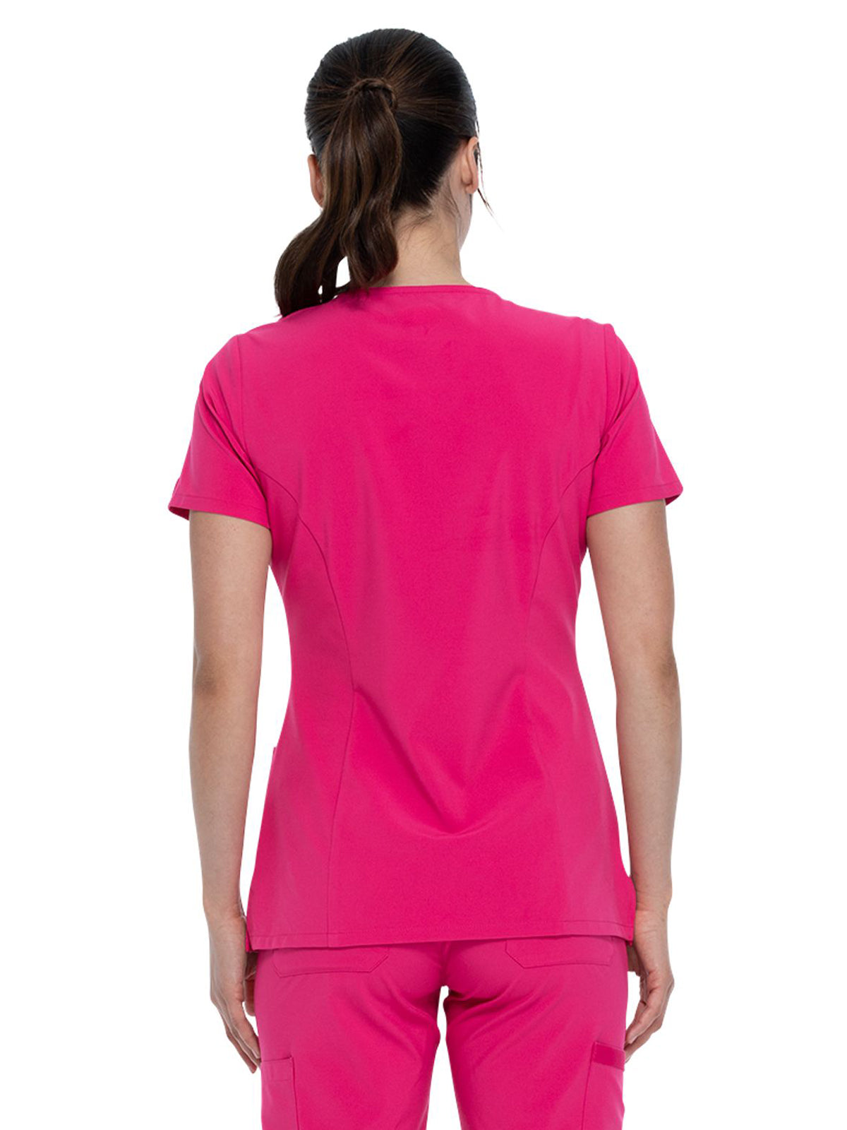 Women's 2-Pocket Contemporary V-Neck Scrub Top