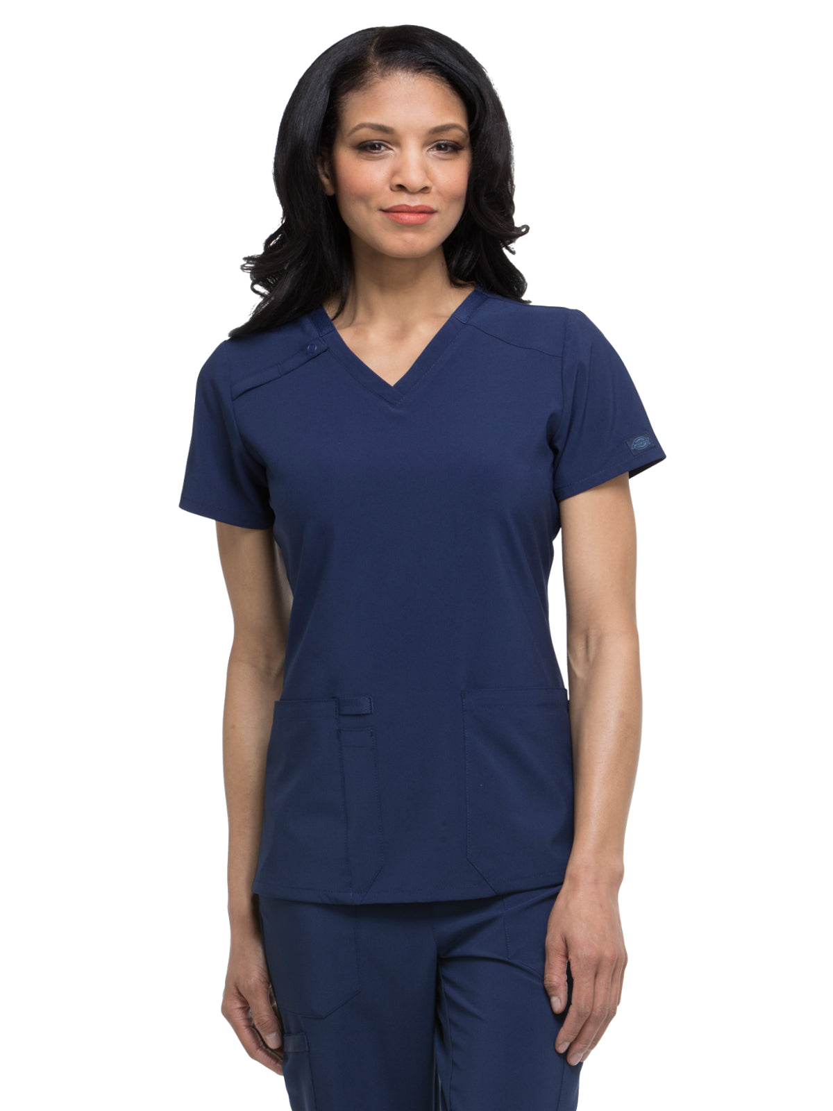 Women's 2-Pocket Contemporary V-Neck Top