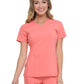 Women's 2-Pocket Contemporary V-Neck Top - DK615 - Ravishing Coral