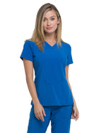 Women's 2-Pocket Contemporary V-Neck Top - DK615 - Royal
