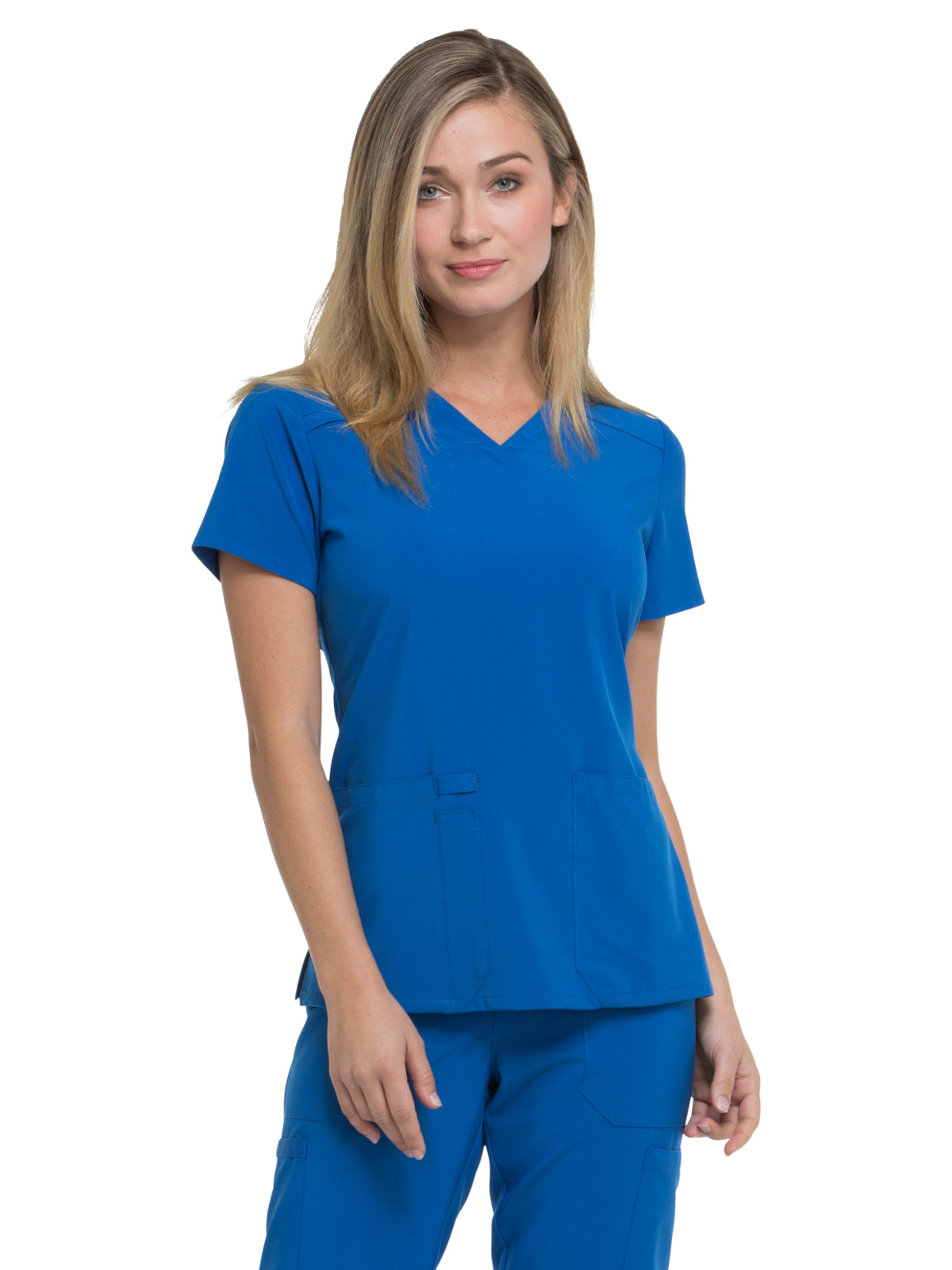 Women's 2-Pocket Contemporary V-Neck Scrub Top