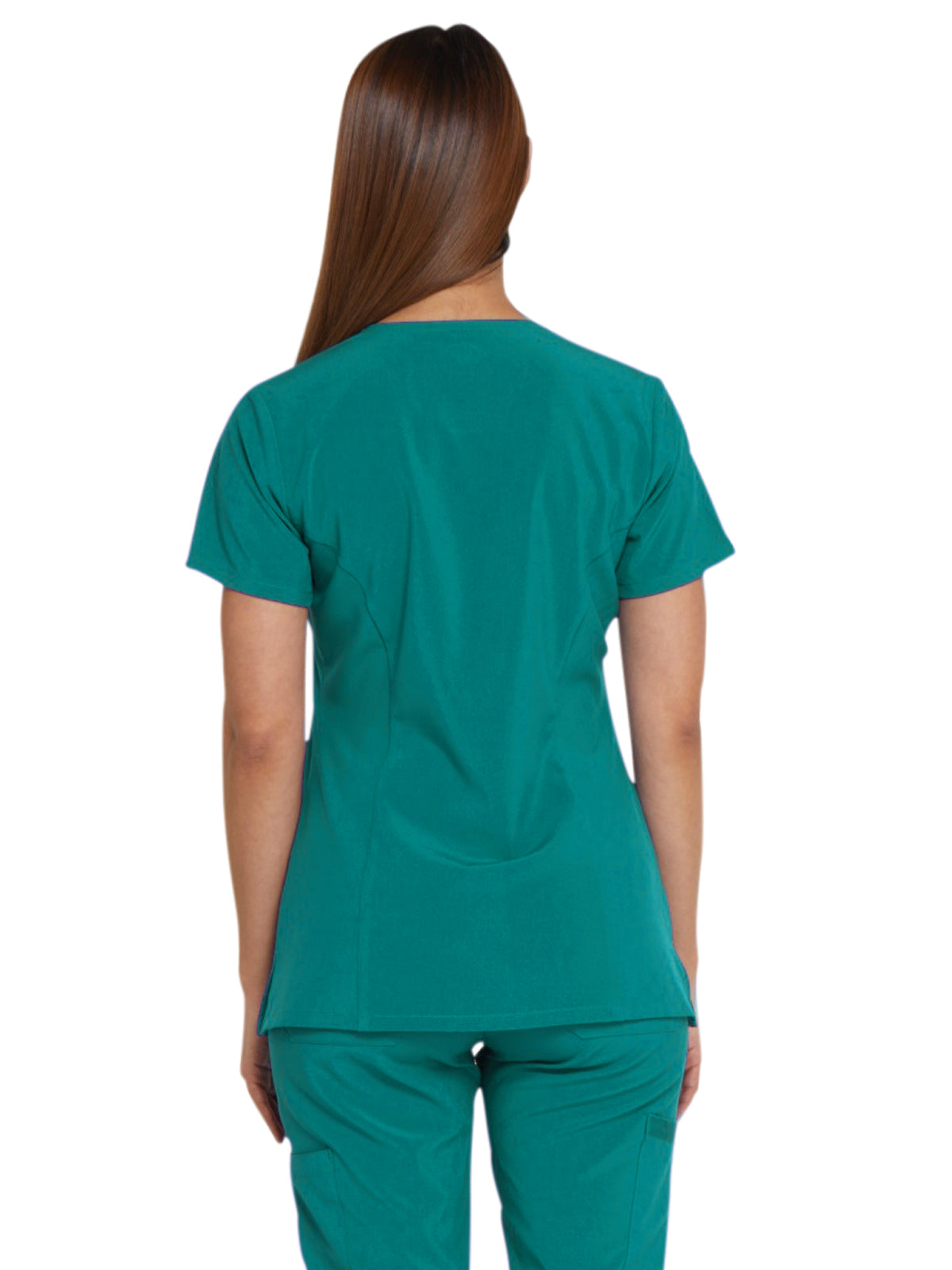 Women's 2-Pocket Contemporary V-Neck Scrub Top