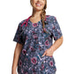 Women's 2-Pocket V-Neck Print Scrub Top