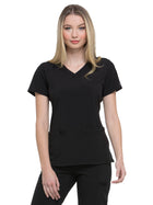 Women's 2-Pocket Contemporary Top - DK625 - Black
