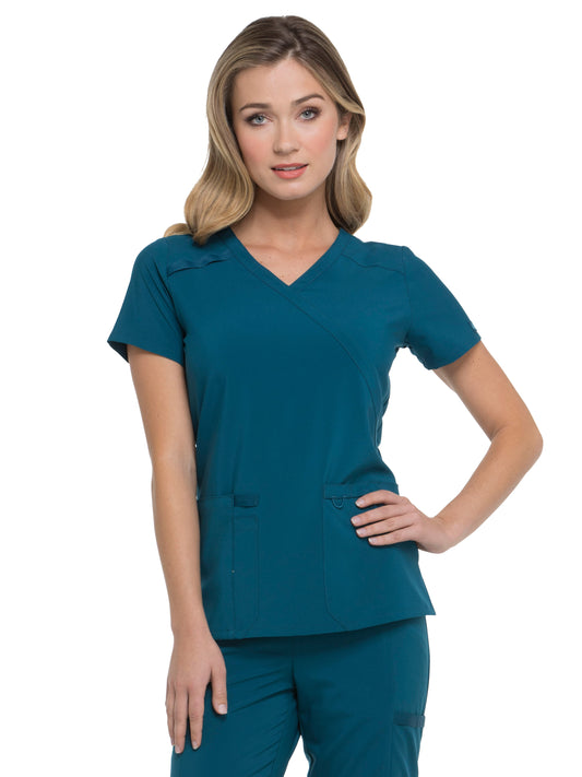 Women's 2-Pocket Contemporary Scrub Top