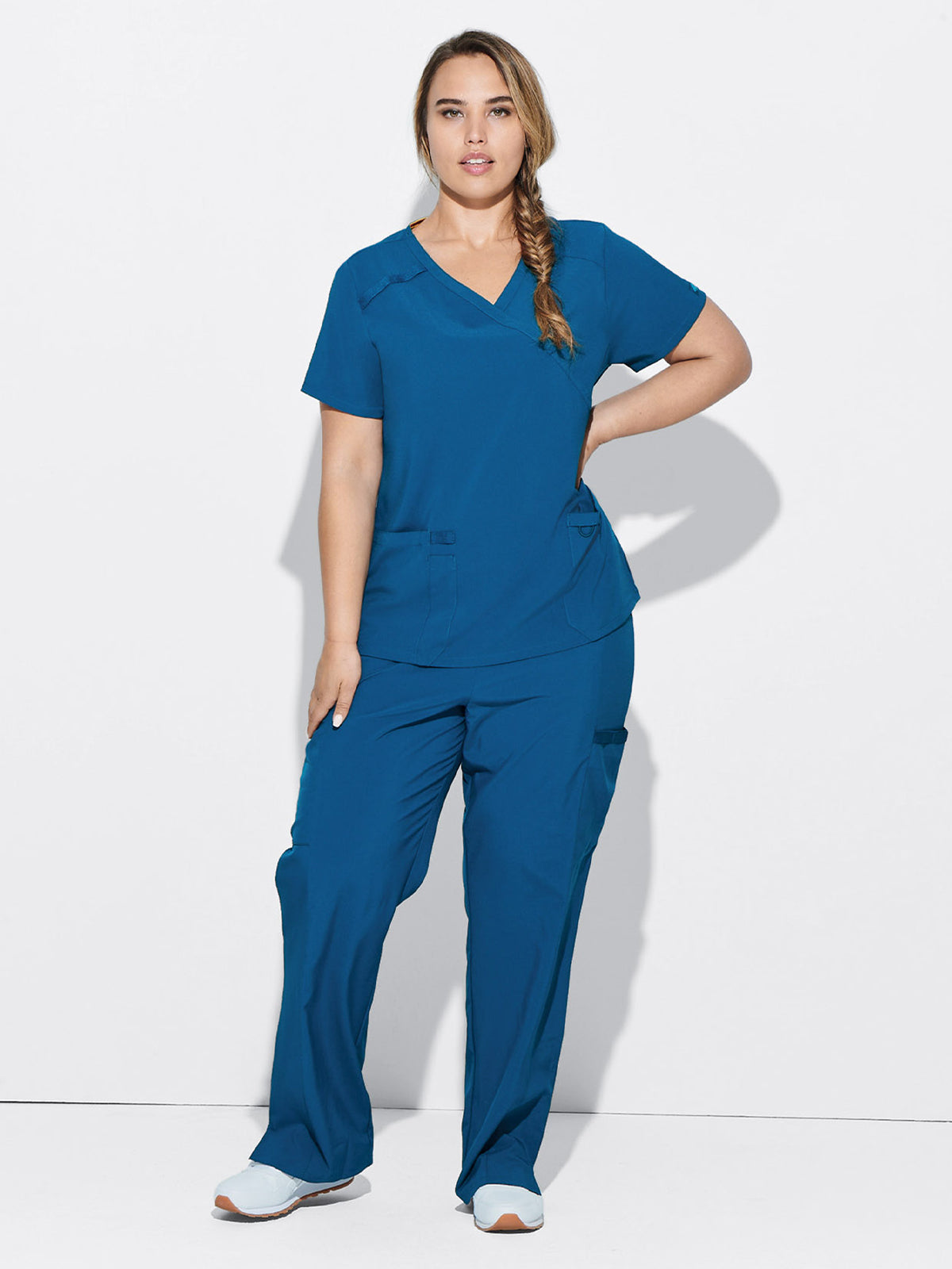 Women's 2-Pocket Contemporary Scrub Top