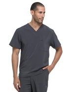 Men's 2-Pocket Tuckable V-Neck Top - DK635 - Pewter