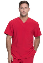 Men's 2-Pocket Tuckable V-Neck Top - DK635 - Red