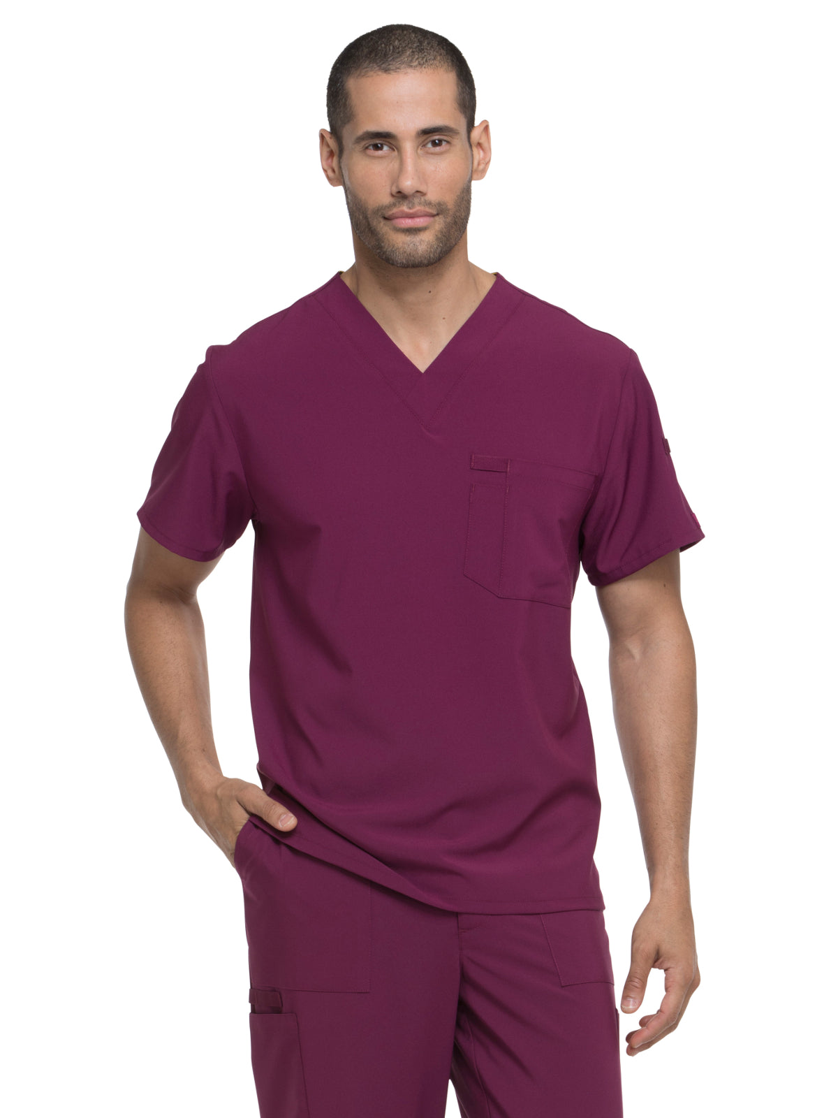 Men's 1-Pocket Tuckable V-Neck Scrub Top