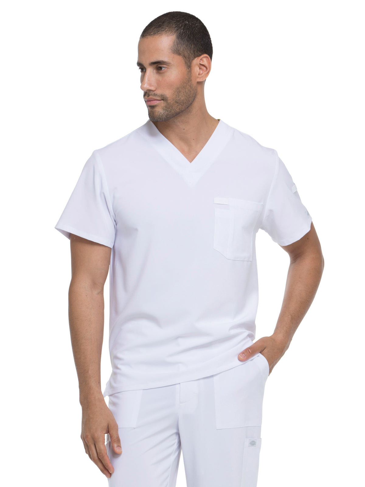 Men's 1-Pocket Tuckable V-Neck Scrub Top