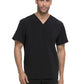 Men's 4-Pocket V-Neck Top - DK645 - Black