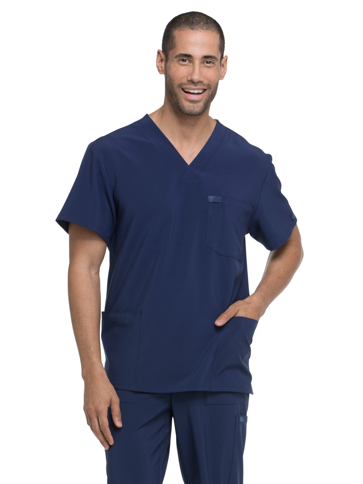 Men's Four-Pocket V-Neck Scrub Top