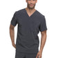 Men's 4-Pocket V-Neck Top - DK645 - Pewter