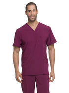 Men's 4-Pocket V-Neck Top - DK645 - Wine