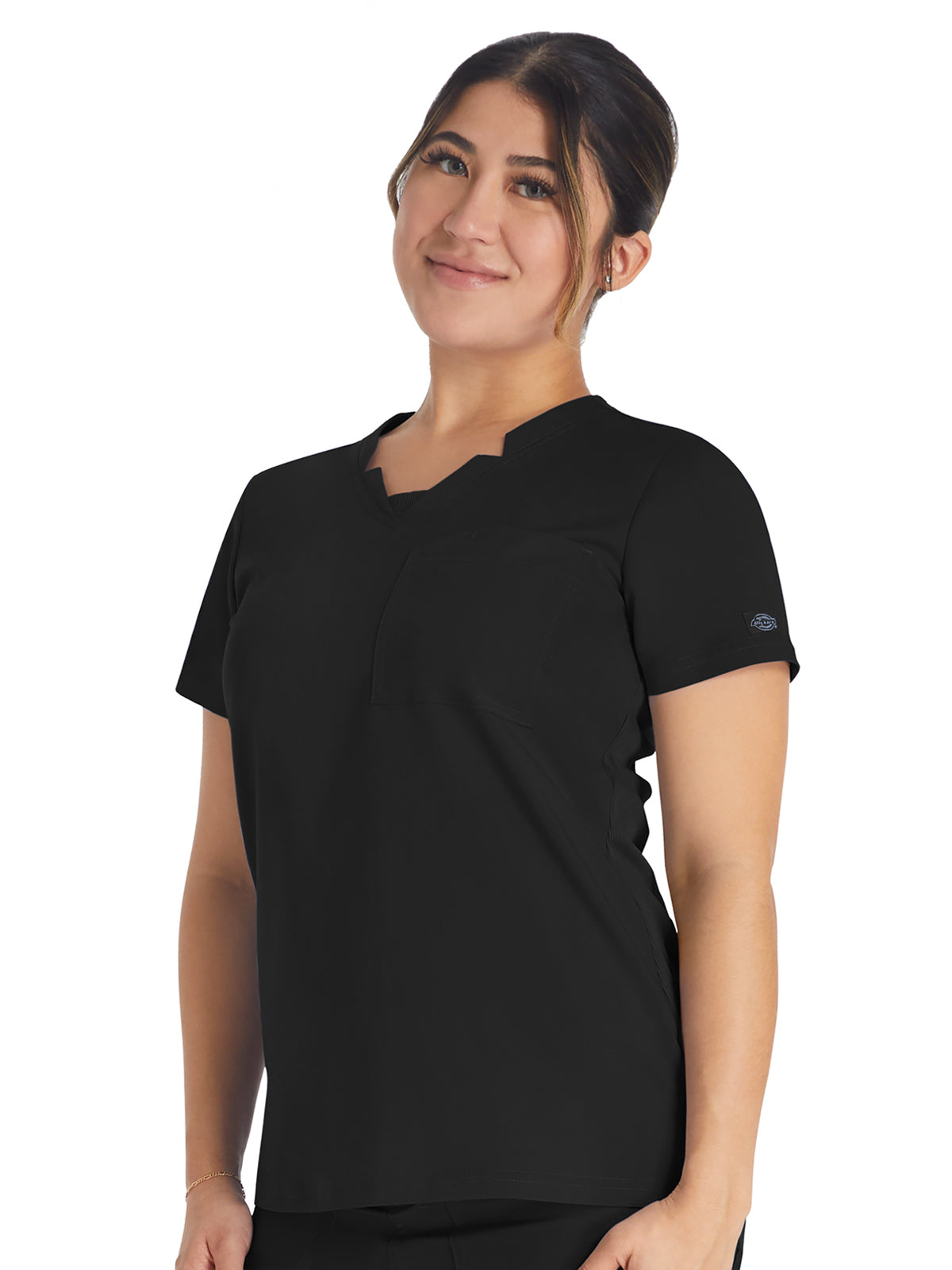 Women's 2-Pocket Notched V-Neck Top