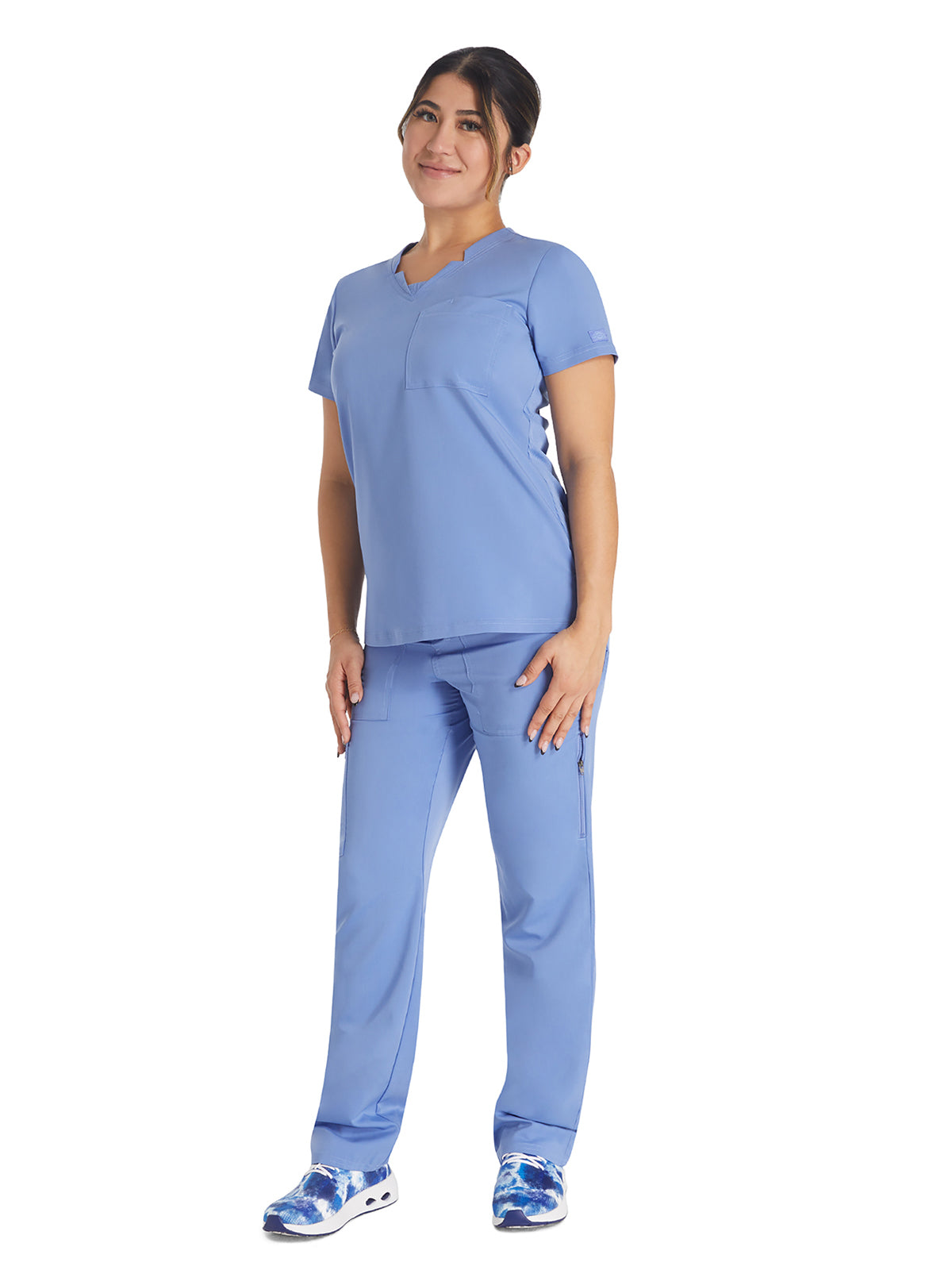 Women's 2-Pocket Notched V-Neck Scrub Top