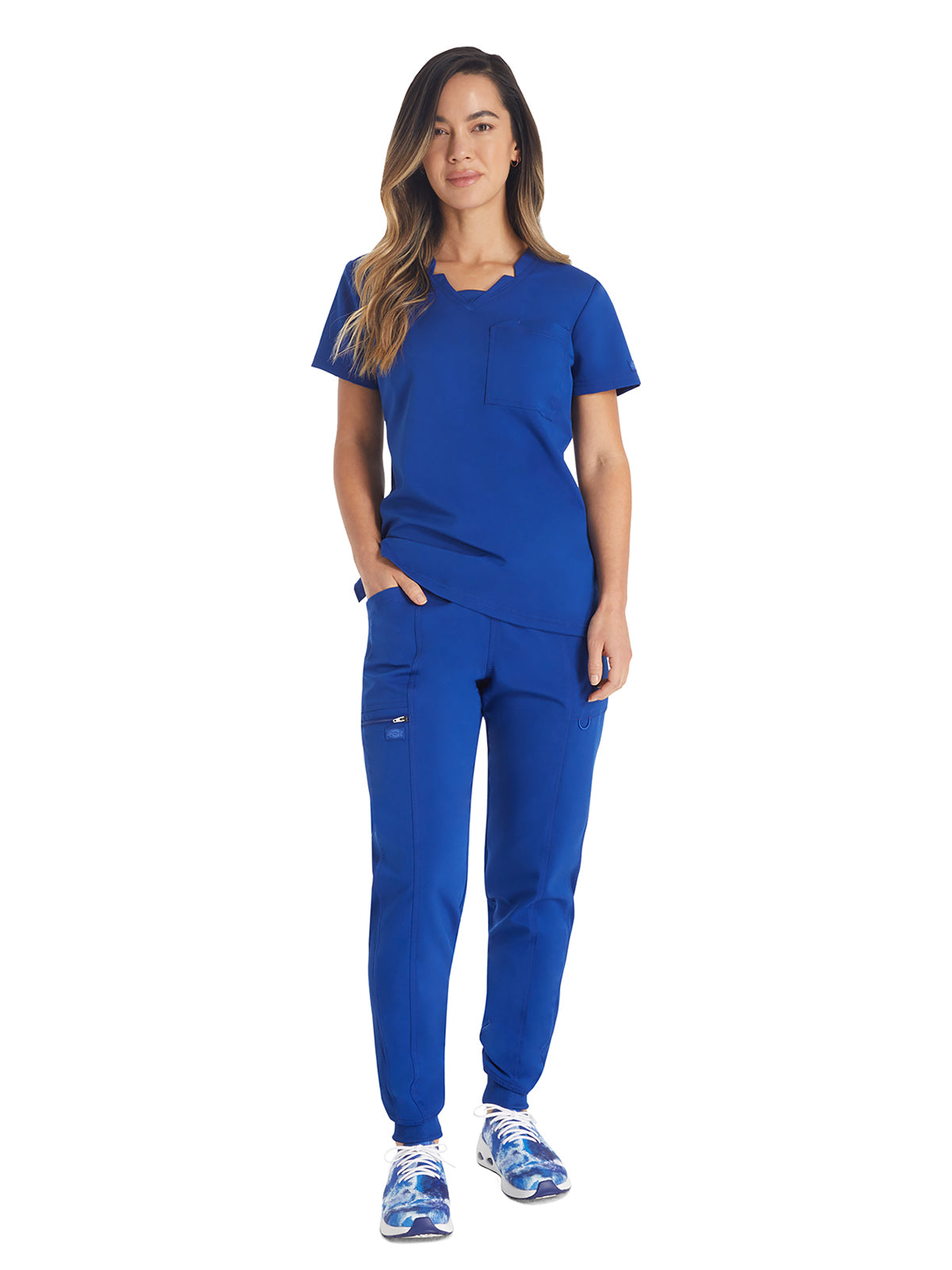 Women's 2-Pocket Notched V-Neck Scrub Top